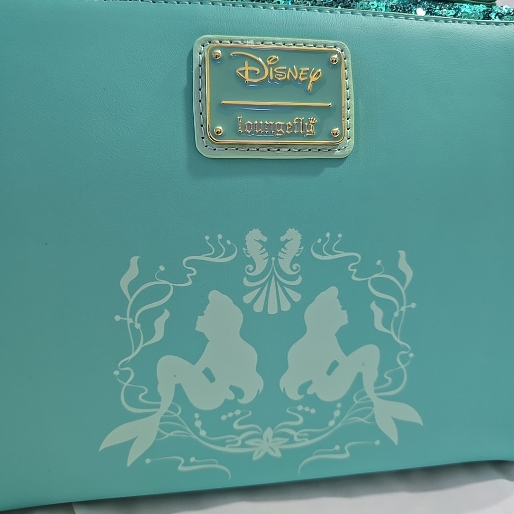 NWT Loungefly Disney The Little Mermaid Sequins Collection Crossbody Blue - Picture 4 of 10